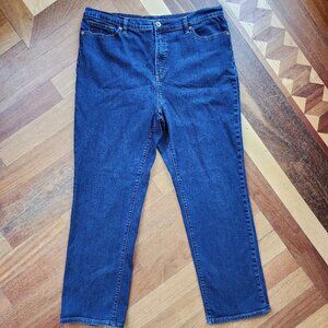 Lands' End High Rise Straight Jeans Plus Size 16